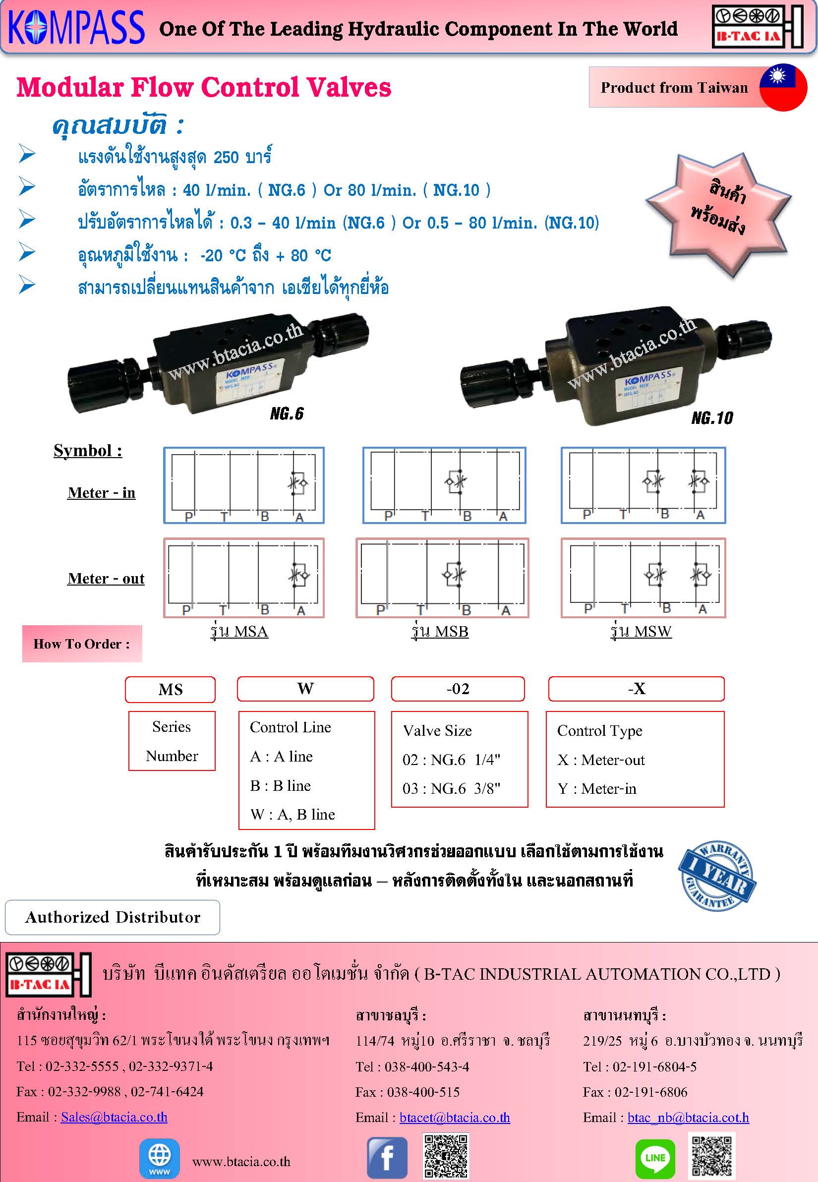 XE003 Kompass Flow Control Valve, Modular, NG6 & 10, Series MS B